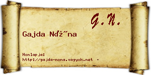 Gajda Nóna névjegykártya